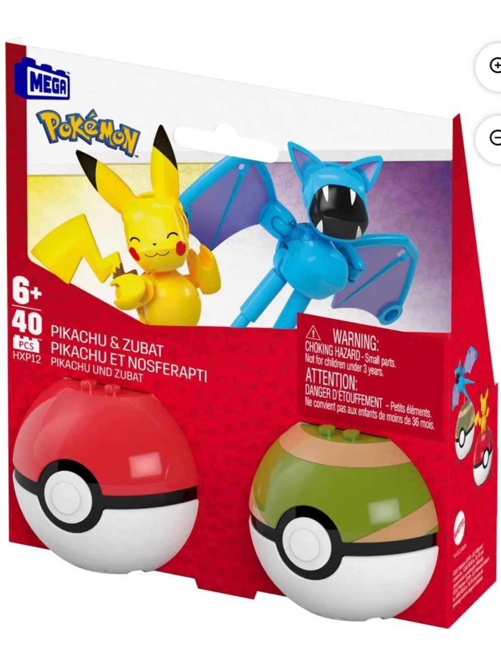 Mega Block Pokémon Pikachu & Zubat Figure Pack - NEW